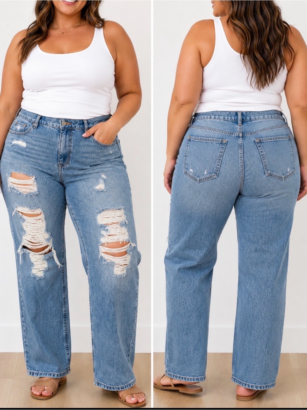Aeropostale The Mom Classic Light Blue Distressed Women’s Jeans SZ 12